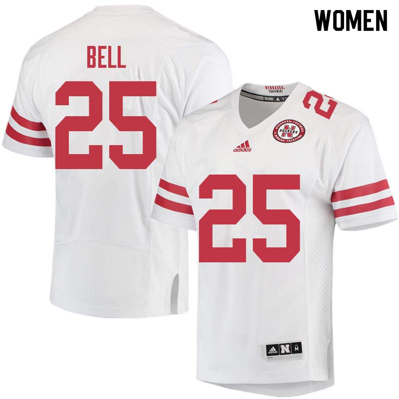 Women #25 Greg Bell Nebraska Cornhuskers College Football Jerseys Sale-White - Click Image to Close